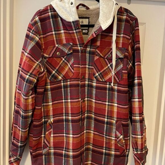 Legendary Whitetails Men’s Sherpa Flannel Hooded Autumn Colors Jacket M - Picture 2 of 16